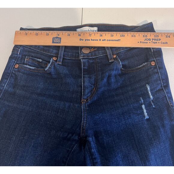 LOFT Women's Modern Skinny Jeans Dark Wash Distressed Size 24 / 00 - Picture 7 of 11